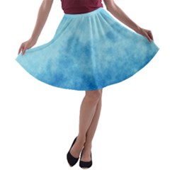 Abstract Sky Blue Texture A-line Skater Skirt by SpinnyChairDesigns