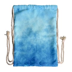 Abstract Sky Blue Texture Drawstring Bag (large) by SpinnyChairDesigns