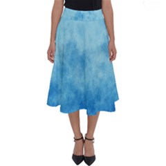 Abstract Sky Blue Texture Perfect Length Midi Skirt by SpinnyChairDesigns