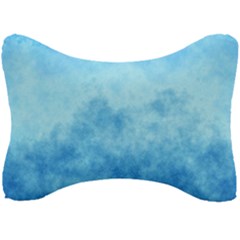 Abstract Sky Blue Texture Seat Head Rest Cushion by SpinnyChairDesigns