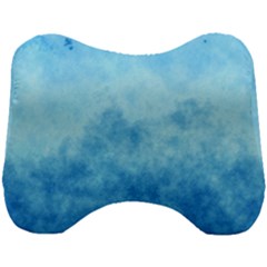 Abstract Sky Blue Texture Head Support Cushion by SpinnyChairDesigns