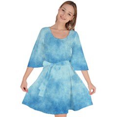 Abstract Sky Blue Texture Velour Kimono Dress by SpinnyChairDesigns