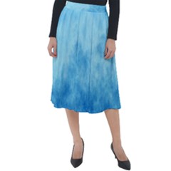 Abstract Sky Blue Texture Classic Velour Midi Skirt  by SpinnyChairDesigns