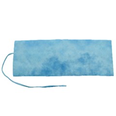 Abstract Sky Blue Texture Roll Up Canvas Pencil Holder (s) by SpinnyChairDesigns