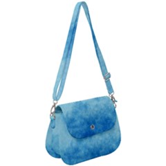 Abstract Sky Blue Texture Saddle Handbag by SpinnyChairDesigns