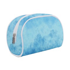 Abstract Sky Blue Texture Makeup Case (small) by SpinnyChairDesigns