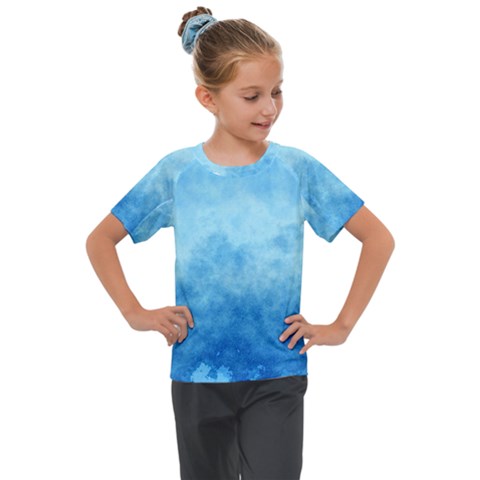 Abstract Sky Blue Texture Kids  Mesh Piece Tee by SpinnyChairDesigns