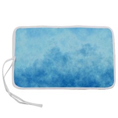 Abstract Sky Blue Texture Pen Storage Case (l) by SpinnyChairDesigns