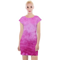 Abstract Pink Grunge Texture Cap Sleeve Bodycon Dress by SpinnyChairDesigns