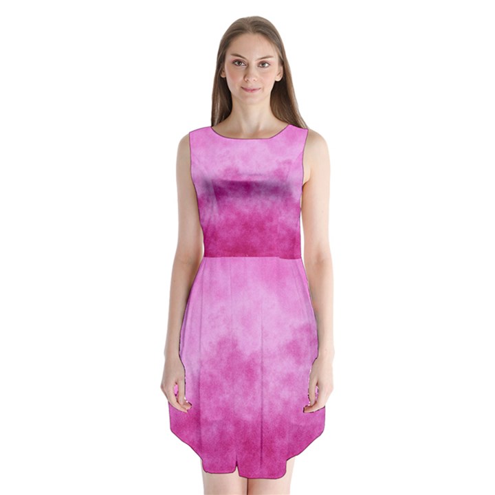 Abstract Pink Grunge Texture Sleeveless Chiffon Dress  