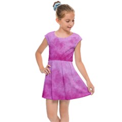 Abstract Pink Grunge Texture Kids  Cap Sleeve Dress by SpinnyChairDesigns