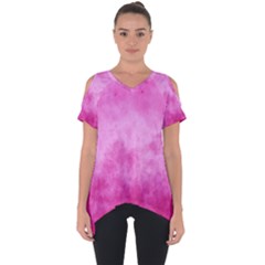 Abstract Pink Grunge Texture Cut Out Side Drop Tee by SpinnyChairDesigns