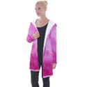 Abstract Pink Grunge Texture Longline Hooded Cardigan View1