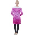 Abstract Pink Grunge Texture Longline Hooded Cardigan View2