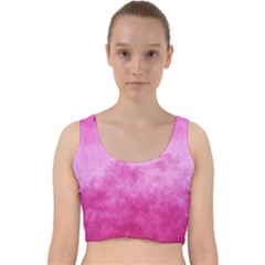 Abstract Pink Grunge Texture Velvet Racer Back Crop Top by SpinnyChairDesigns