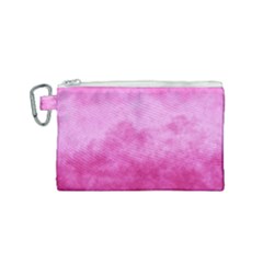 Abstract Pink Grunge Texture Canvas Cosmetic Bag (small) by SpinnyChairDesigns