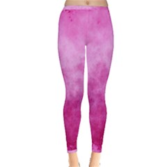 Abstract Pink Grunge Texture Inside Out Leggings by SpinnyChairDesigns