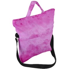 Abstract Pink Grunge Texture Fold Over Handle Tote Bag by SpinnyChairDesigns