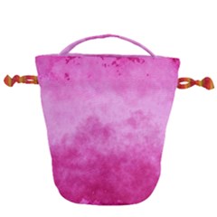 Abstract Pink Grunge Texture Drawstring Bucket Bag by SpinnyChairDesigns