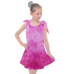 Abstract Pink Grunge Texture Kids  Tie Up Tunic Dress by SpinnyChairDesigns