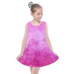 Abstract Pink Grunge Texture Kids  Summer Dress by SpinnyChairDesigns