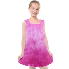 Abstract Pink Grunge Texture Kids  Cross Back Dress by SpinnyChairDesigns