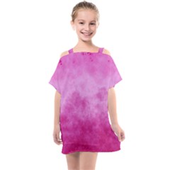 Abstract Pink Grunge Texture Kids  One Piece Chiffon Dress by SpinnyChairDesigns