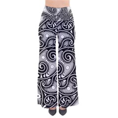 Abstract Paisley Black And White So Vintage Palazzo Pants by SpinnyChairDesigns