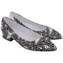 Abstract Paisley Black and White Women s Block Heels  View3