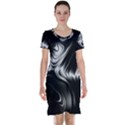 Black and White Abstract Swirls Short Sleeve Nightdress View1