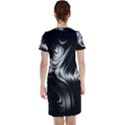 Black and White Abstract Swirls Short Sleeve Nightdress View2