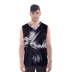 Black And White Abstract Swirls Men s Basketball Tank Top by SpinnyChairDesigns