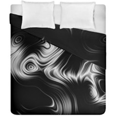 Black And White Abstract Swirls Duvet Cover Double Side (california King Size)