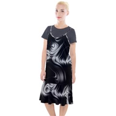 Black And White Abstract Swirls Camis Fishtail Dress by SpinnyChairDesigns