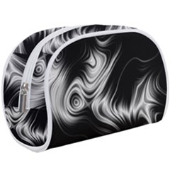 Black And White Abstract Swirls Makeup Case (large) by SpinnyChairDesigns