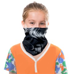 Black And White Abstract Swirls Face Covering Bandana (kids)