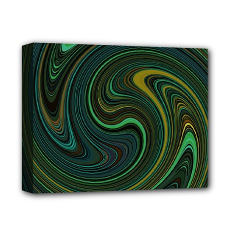 Dark Green Swirls Deluxe Canvas 14  X 11  (stretched) by SpinnyChairDesigns