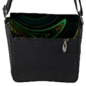 Dark Green Swirls Flap Closure Messenger Bag (S) View1