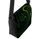 Dark Green Swirls Flap Closure Messenger Bag (S) View2