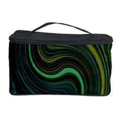 Dark Green Swirls Cosmetic Storage by SpinnyChairDesigns