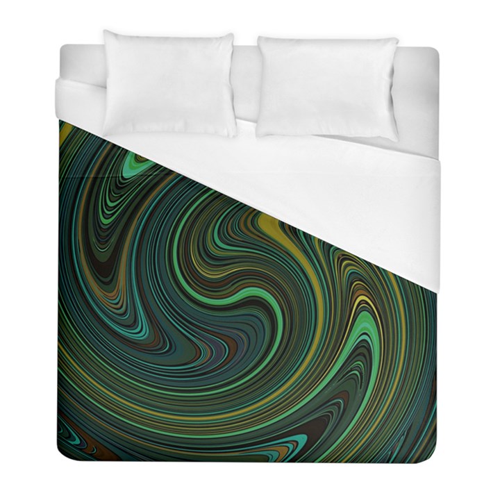 Dark Green Swirls Duvet Cover (Full/ Double Size)