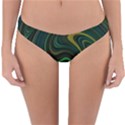 Dark Green Swirls Reversible Hipster Bikini Bottoms View1