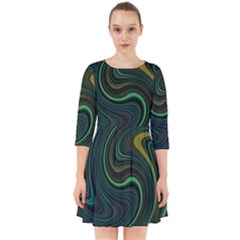 Dark Green Swirls Smock Dress by SpinnyChairDesigns