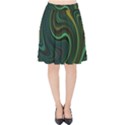 Dark Green Swirls Velvet High Waist Skirt View1