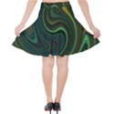 Dark Green Swirls Velvet High Waist Skirt View2