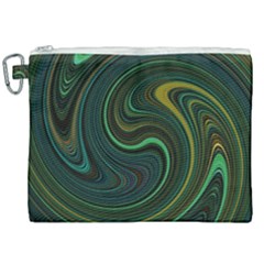 Dark Green Swirls Canvas Cosmetic Bag (xxl) by SpinnyChairDesigns