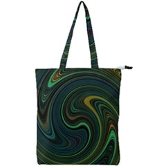 Dark Green Swirls Double Zip Up Tote Bag by SpinnyChairDesigns