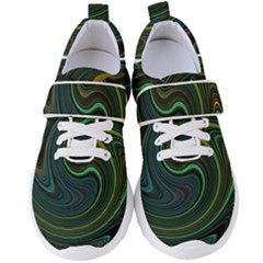 Dark Green Swirls Women s Velcro Strap Shoes by SpinnyChairDesigns