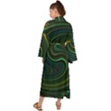 Dark Green Swirls Maxi Kimono View2