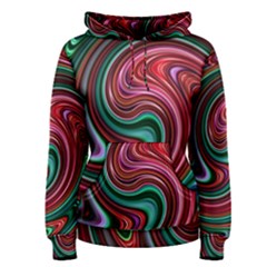 Red Green Swirls Women s Pullover Hoodie by SpinnyChairDesigns